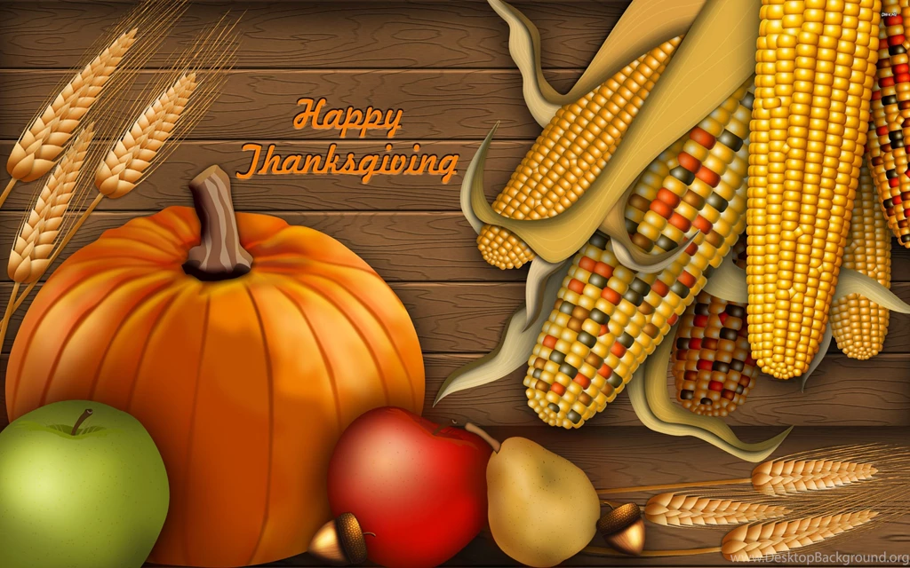 Happy Thanksgiving, Corn, Pumpkin, Apple, Pear, Wheat, Harvest ...