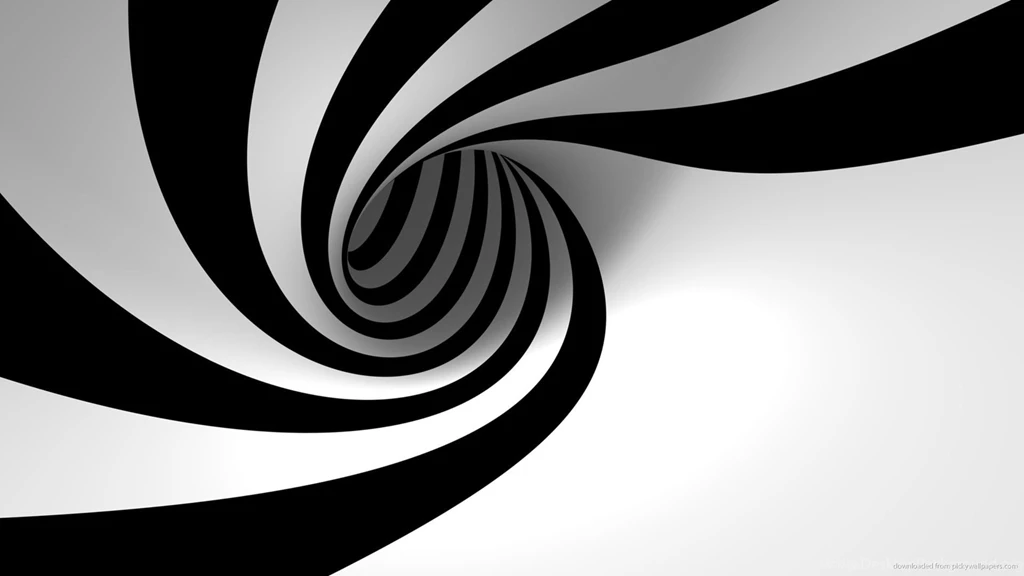 HD 3D Black And White Twirl Wallpapers