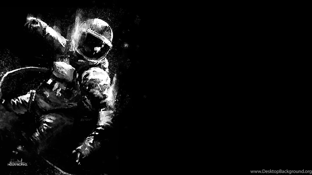 Art Black & White Astronaut