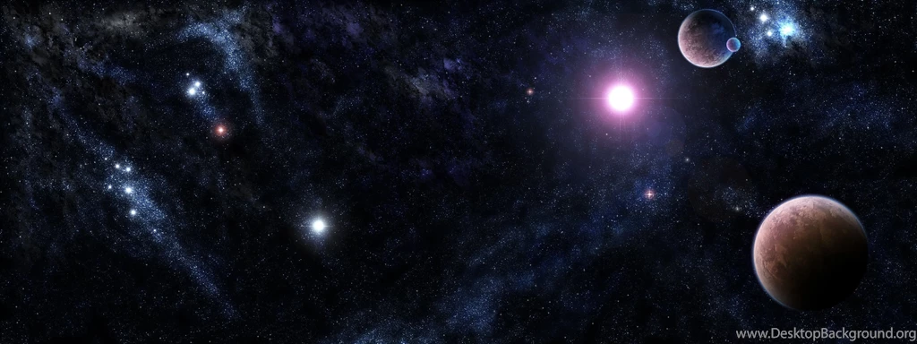Multi Monitor Dual Screen Sci Fi Planets Stars Nebula Wallpapers ...