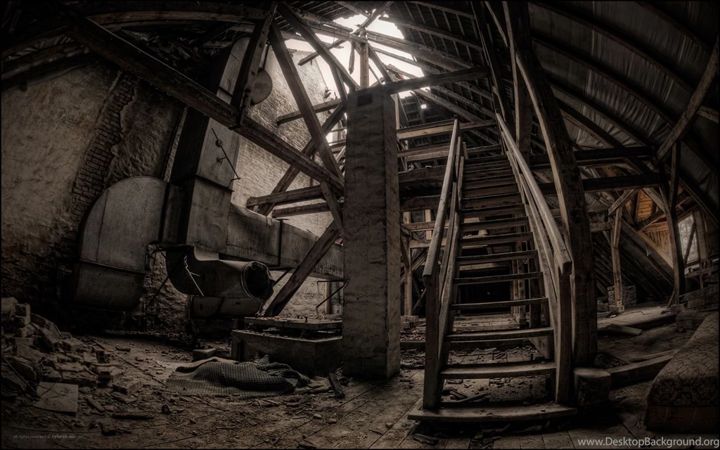 Download Wallpapers 1680x1050 Old Building, Stairs, Dark, Nostalgic ...