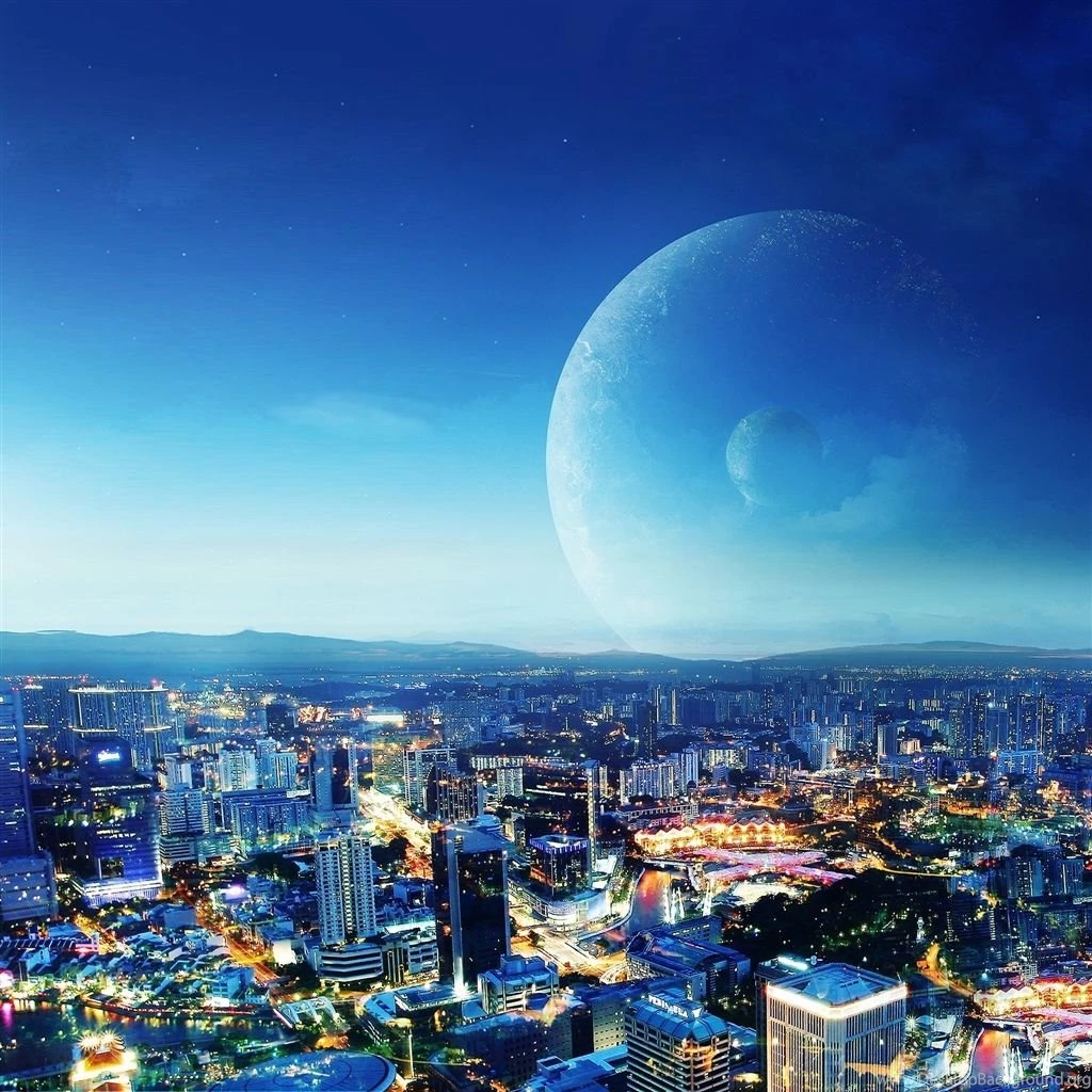 Cityscapes Planets iPad Air Wallpapers Download