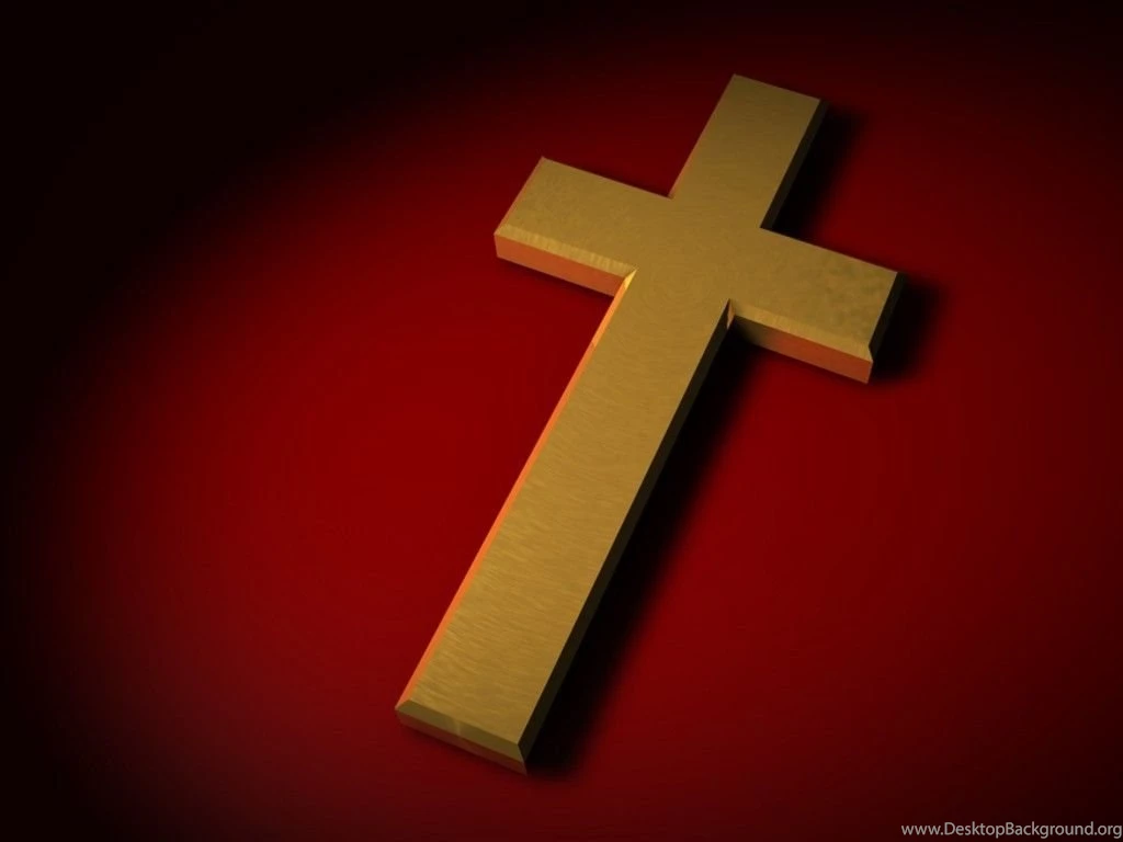 Golden 3D Christian Cross Backgrounds Wallpapers