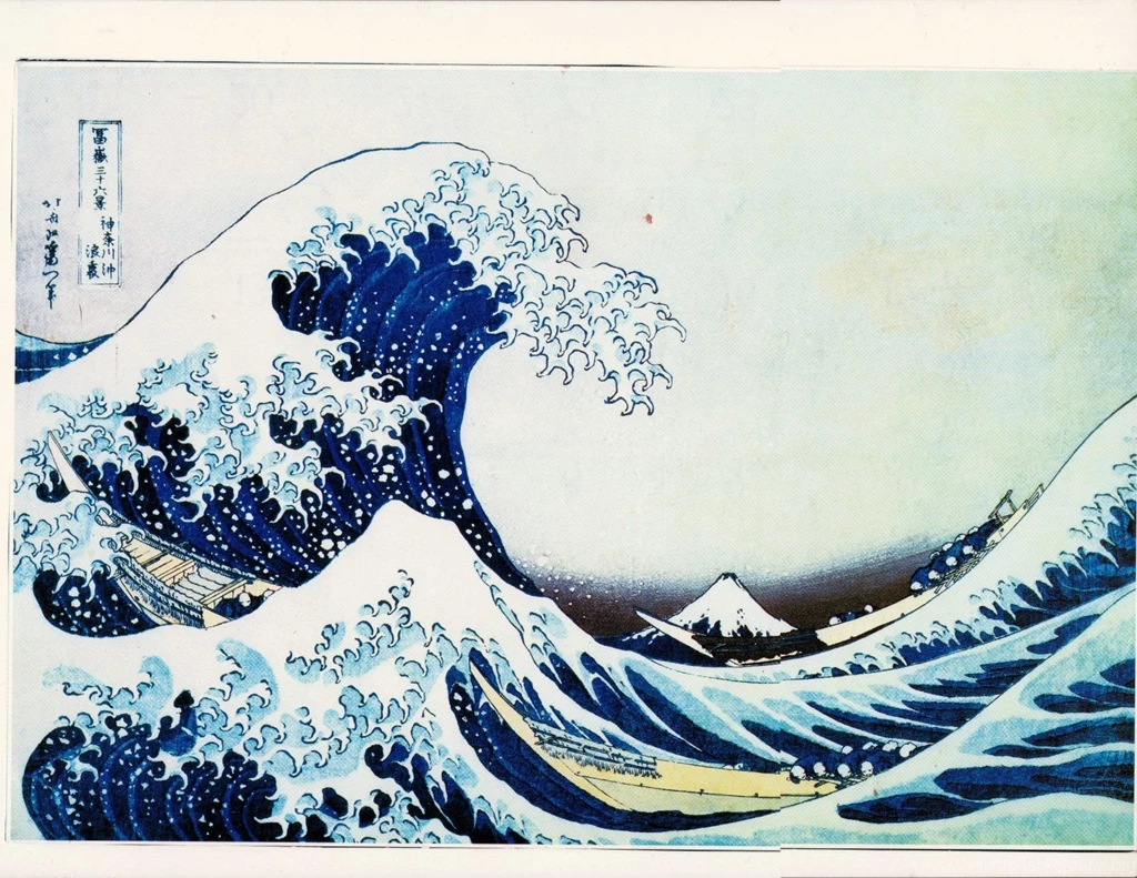 1600x1236px Asian Art Stormy Waves