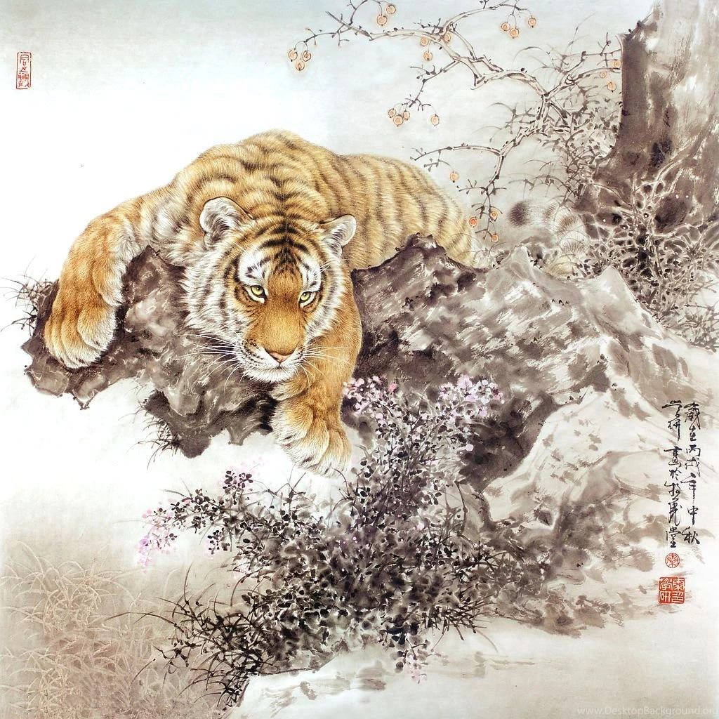 Asian Art Crouching Tigers Photo 4 Of 57