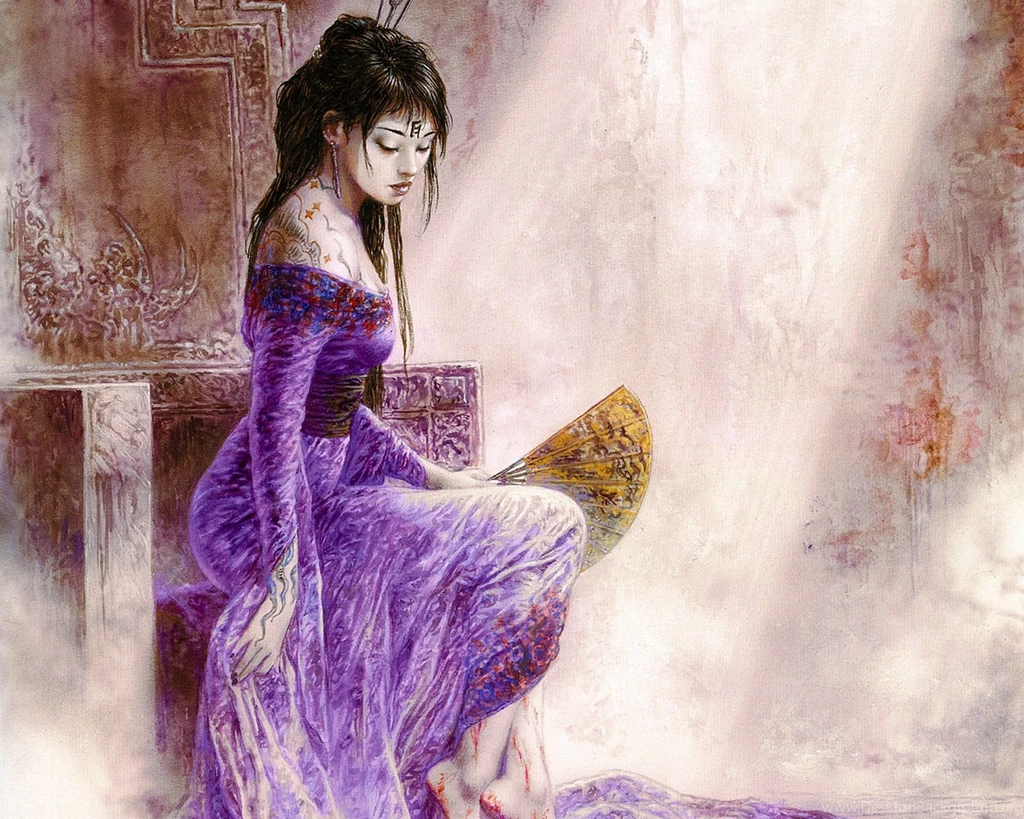 Luis Royo Asian Oriental Tattoo Geisha Dress Art Drawing Women ...