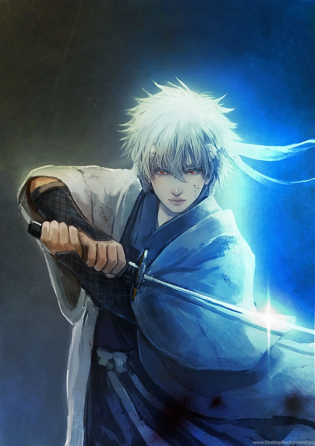 Anime Series Gintama Character Sword Male Guy Light Wallpapers ...
