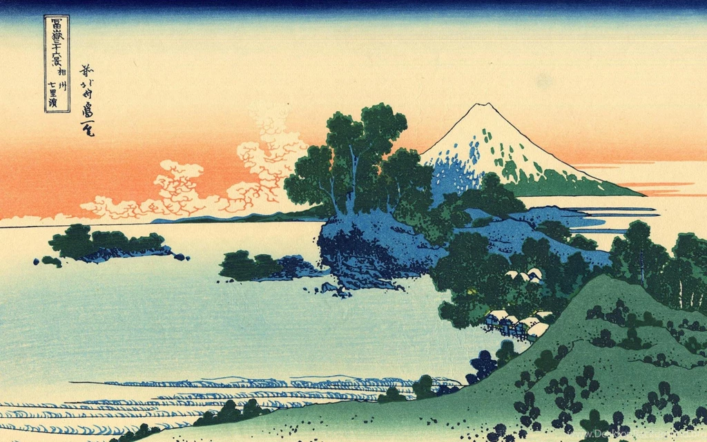 Hokusai Wallpaper, Shichiri Beach In Sagami Province Katsushika ...