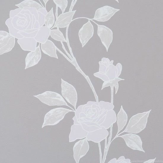 Rose'S Rose Grey & Baby Pink Wallpaper, Sample   Traditional ...