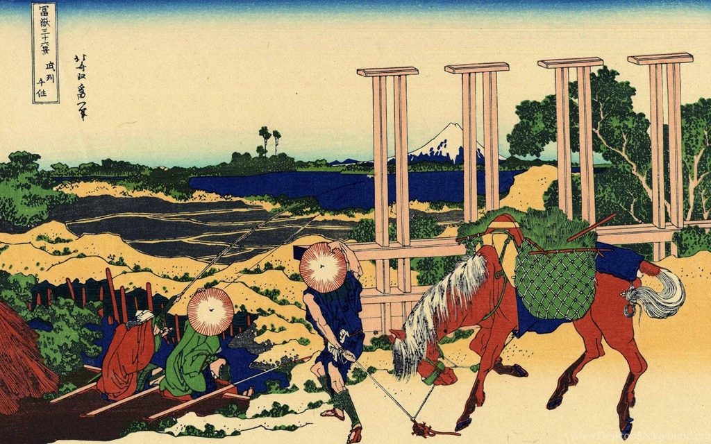 Hokusai Wallpaper, Senju In The Musachi Provimce Katsushika ...