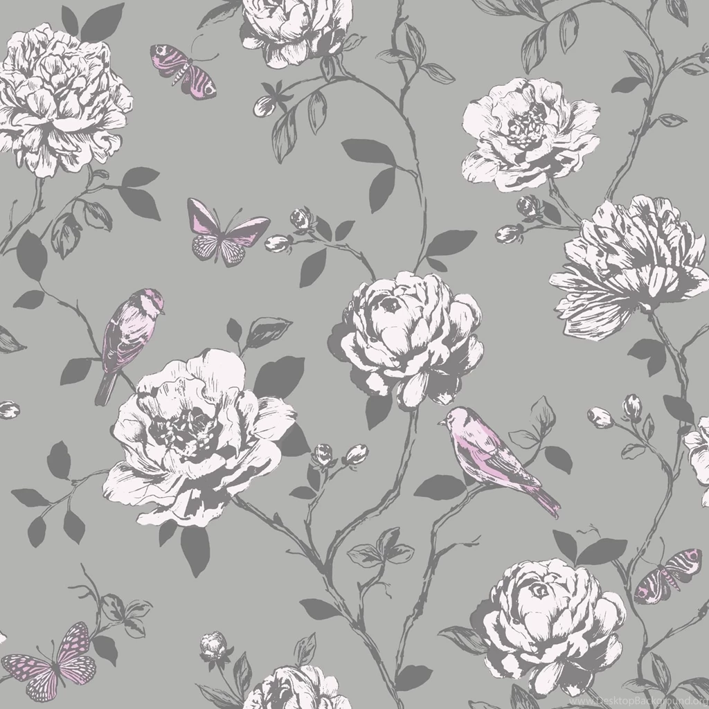 Rasch Amour Butterflies Wallpapers 204346 Grey Sample Cut ...