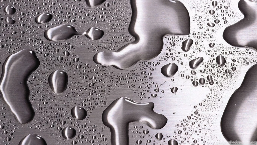 Water Drops On Silver Surface HD Desktop Wallpapers : High ...