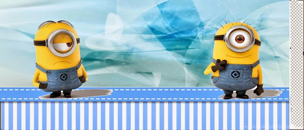Minions On Blue Background: Free Printable Mini Kit.