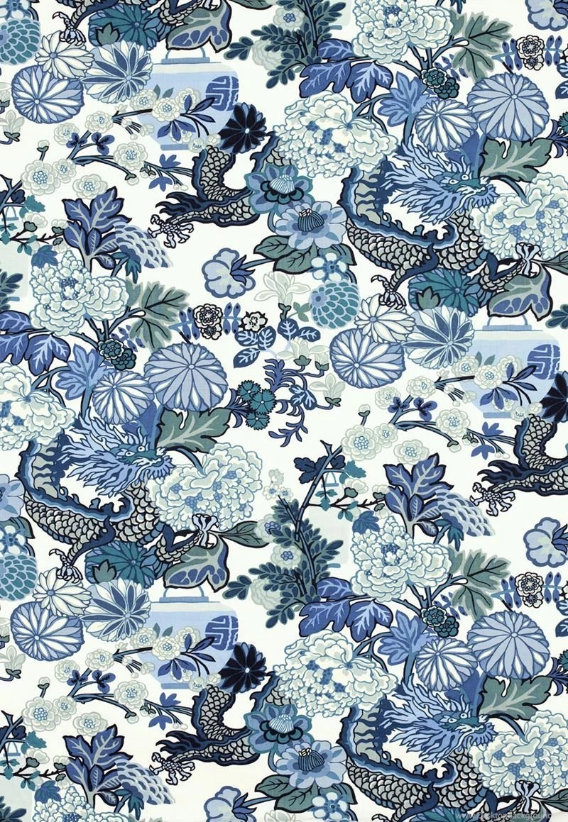 173270 Chiang Mai Dragon Aquamarine By FSchumacher Fabric