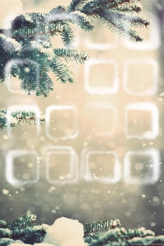 A Wintery Home Screen Wallpapers With Button Outlines For Your Apps ...