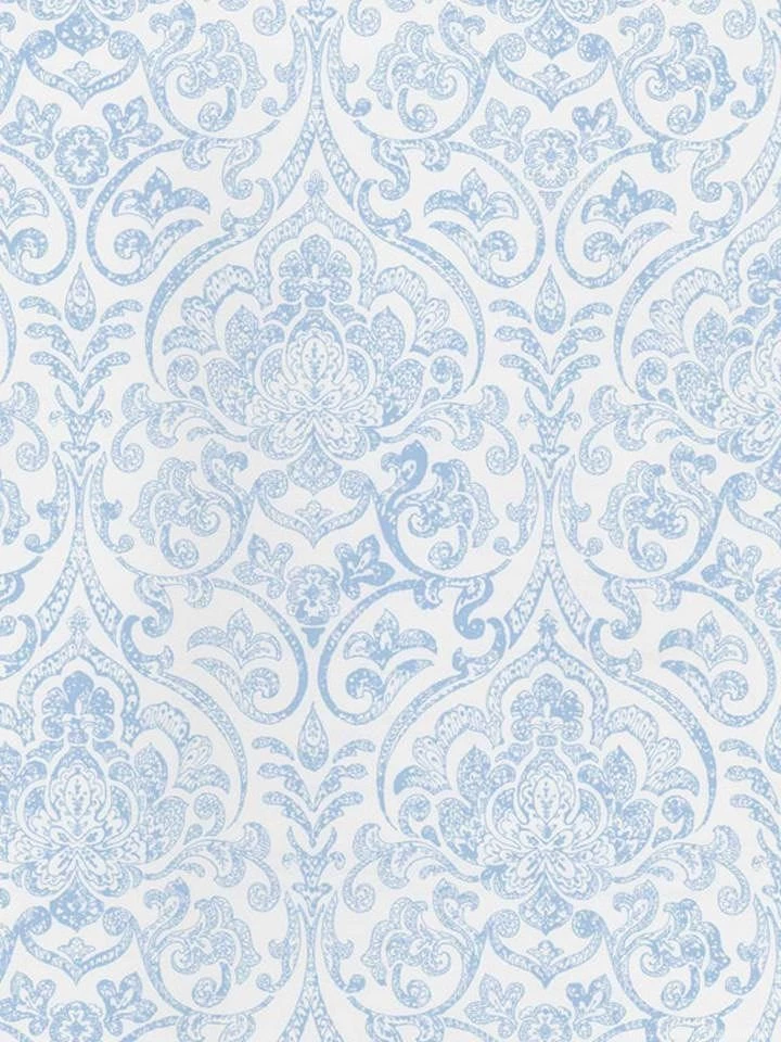 Soft Blue Boho Damask Wallpapers By Seabrook