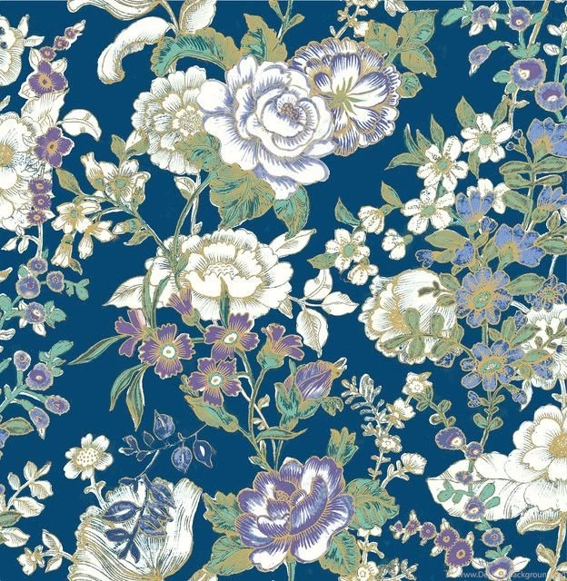 Ainsley Indigo Boho Floral Wallpapers Bolt   Farmhouse   Wallpapers ...