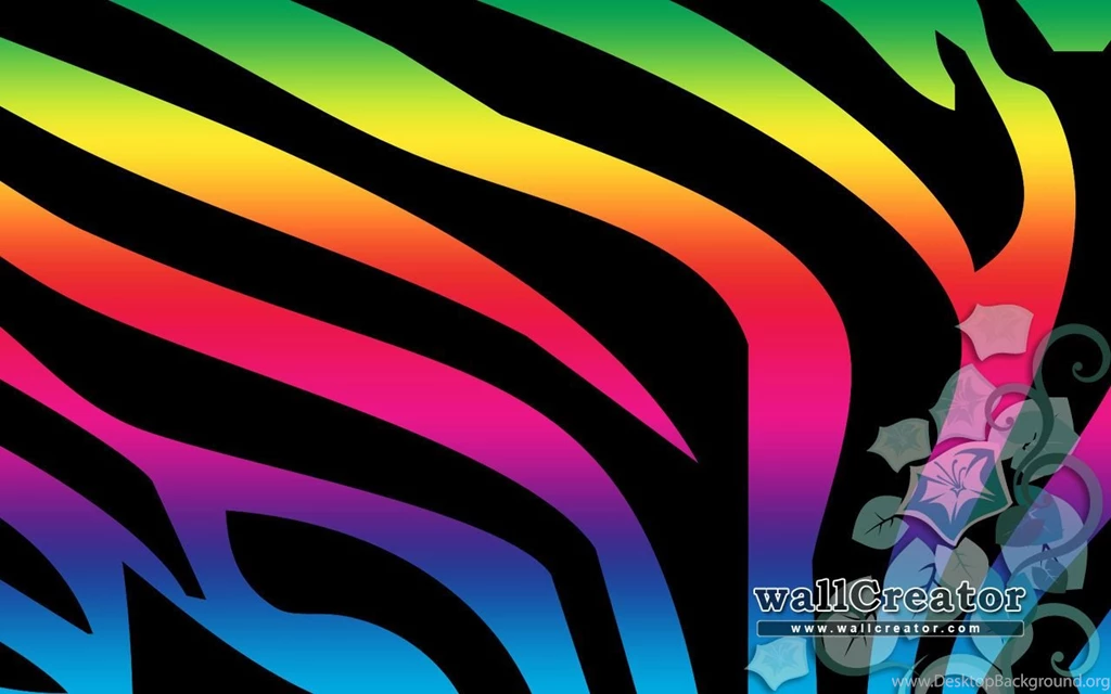 Zebra Rainbow   1280 / 800 Wallpapers