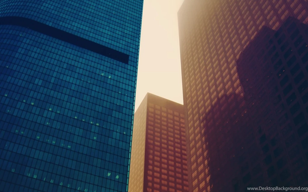 Orange And Blue Buildings Desktop Wallpapers