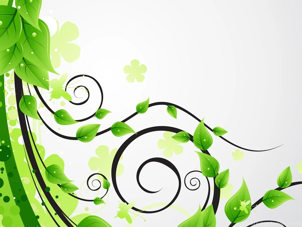 Green Floral Leaves Backgrounds   3D, Flowers, Nature   PPT ...