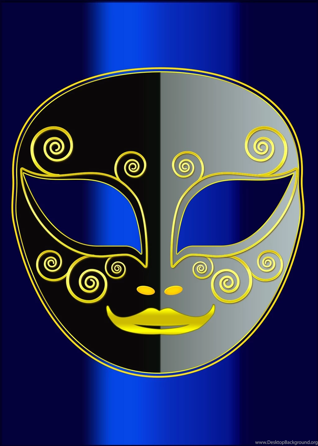 Party Mask Two Tone Yellow Curls & Cut Out