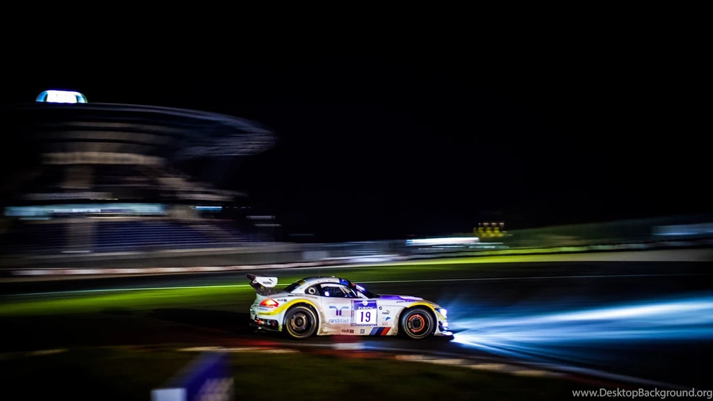 BMW Z4 GT3 Racing Car At Night Race Wallpaper.jpg