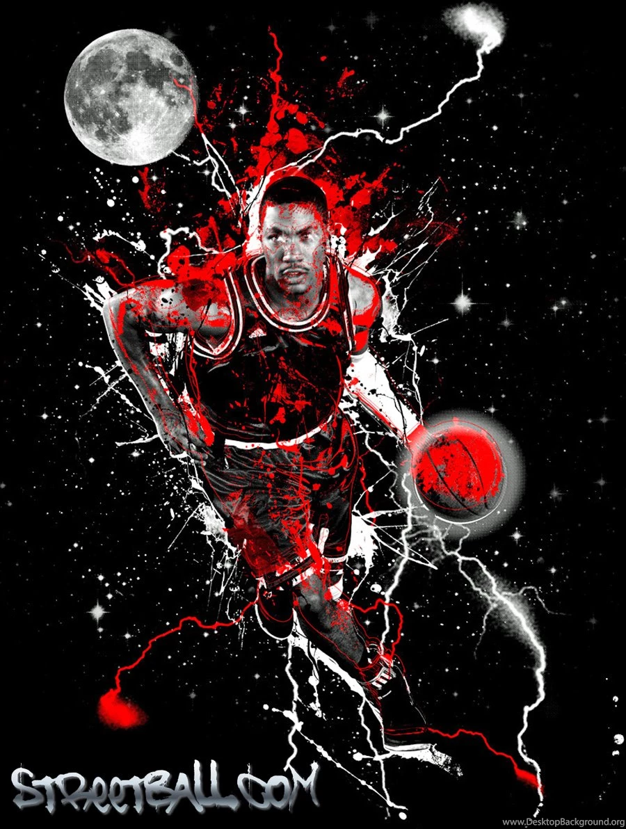 Derrick Rose Streetball Graffiti Photo Streetball