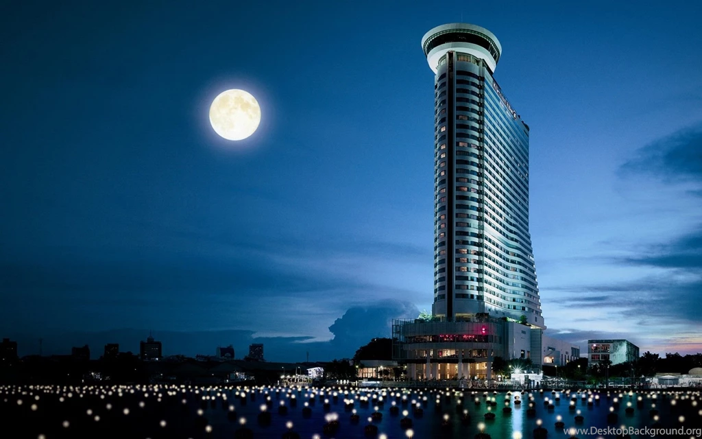 Cityscapes Lights Architecture Moon Thailand Hotels Wallpapers ...