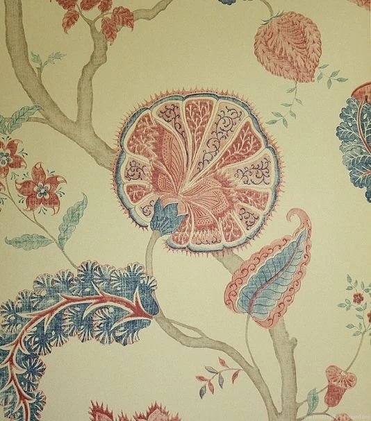 Taupe And Red Palampore Wallpapers