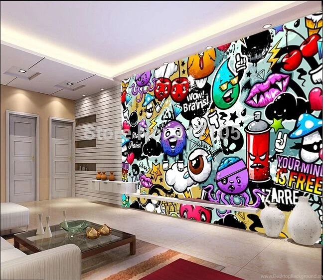 Aliexpress.com : Buy Custom Baby Wallpapers Colorful Graffiti 3d ...