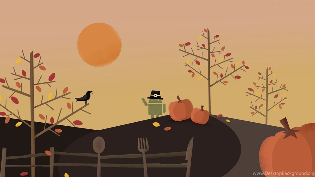 Android Wallpaper: Roboto Thanksgiving