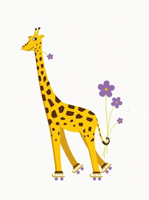 My Grinning Mind: Cute And Funny Giraffe Roller Skating