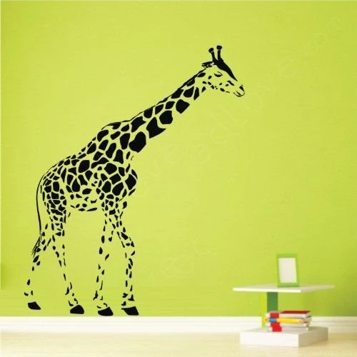 Black Giraffe Wall Decal For Kid's Bedroom Cartoon Animals Graphic ...