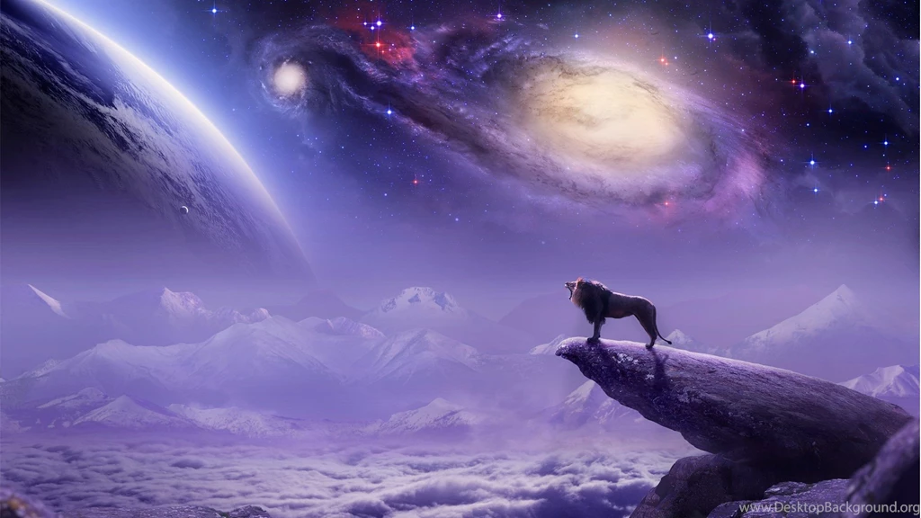 Lion On A Backgrounds Galaxy Wallpapers And Images   Wallpapers ...