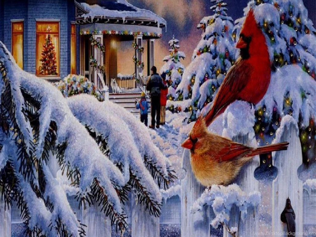 Christmas Trees and House Nature Scenes HD Wallpapers.jpg