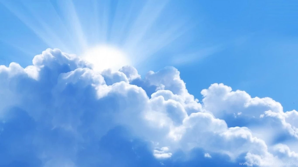 Rising Sun Behind Clouds (