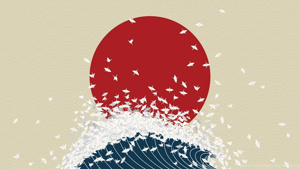 Download Wallpapers 2560x1440 Minimalism, Origami, Japan, Rising ...