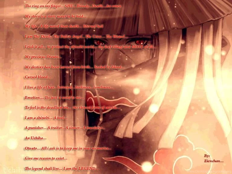 DeviantArt: More Like Itachi Wallpapers Poem By Eienchan