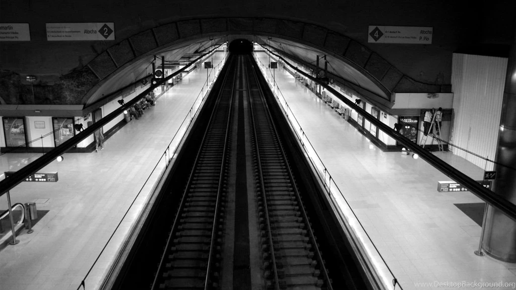 Download 1366x768 Grayscale Subway Wallpapers