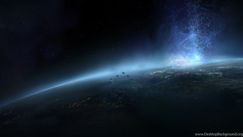 Light Fantasy World Space Spacecraft Blue Wallpapers