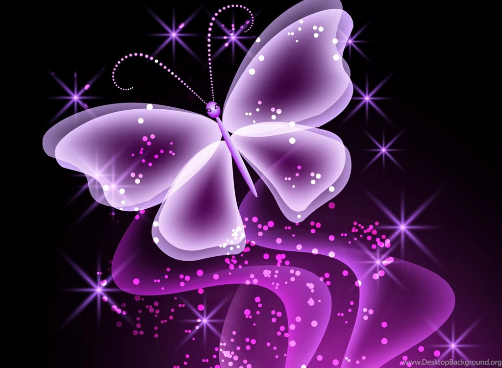 Download Wallpapers Neon, Butterfly, Abstract, Purple, Sparkle ...