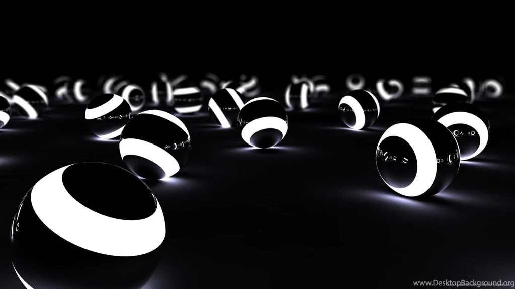 Download 1600x900 Glowing 3D Spheres In The Dark Wallpapers