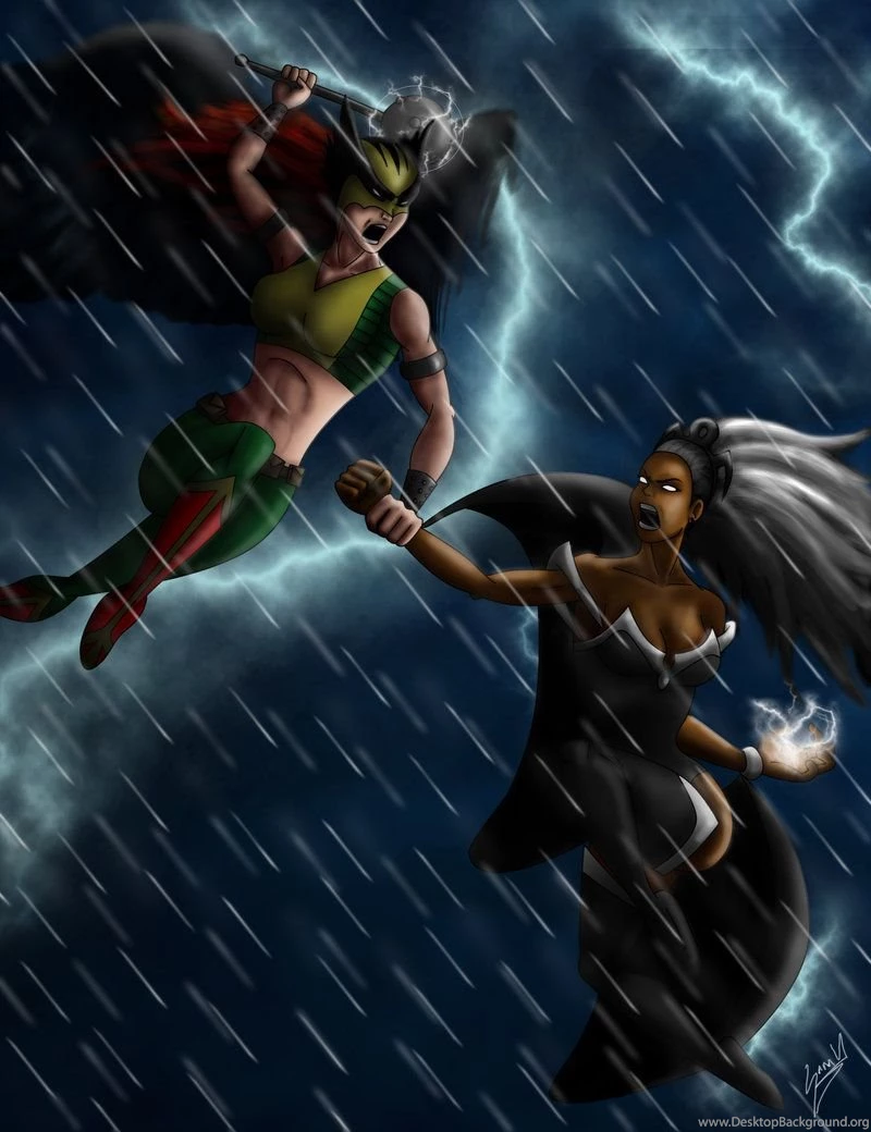 DeviantArt: More Like Hawkgirl Vs. Storm By 2lazy2talk