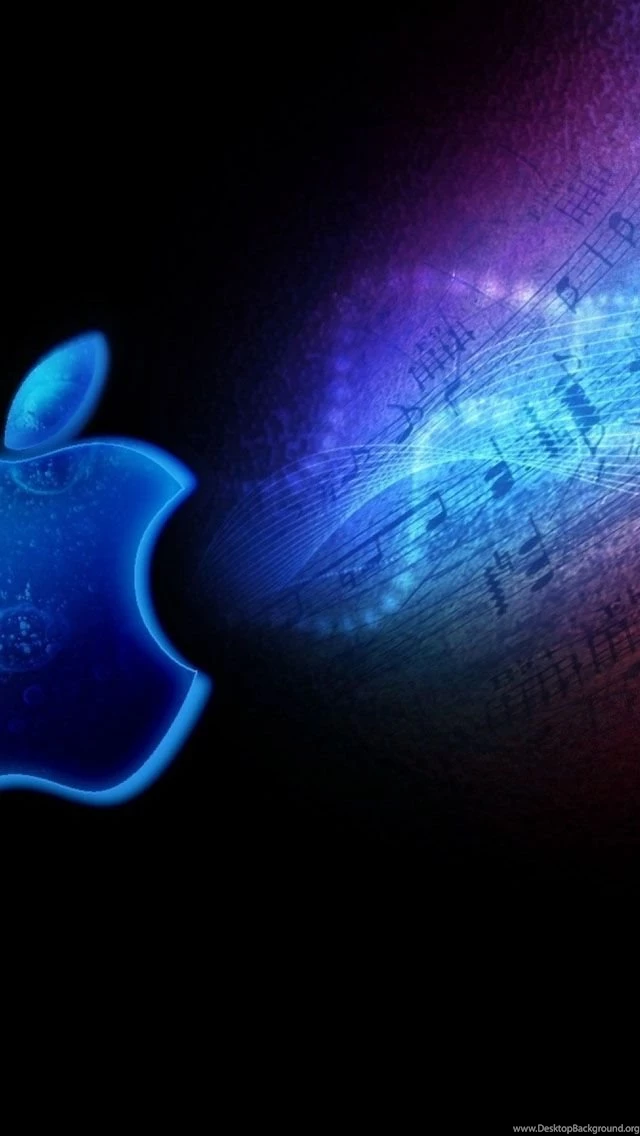 Apple Logo Neon Light Bright Shadow iPhone 5s Wallpapers Download ...