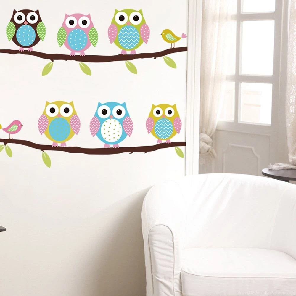 Aliexpress.com : Buy Free ShippingSix Cute Owl Tree DIY Wall ...