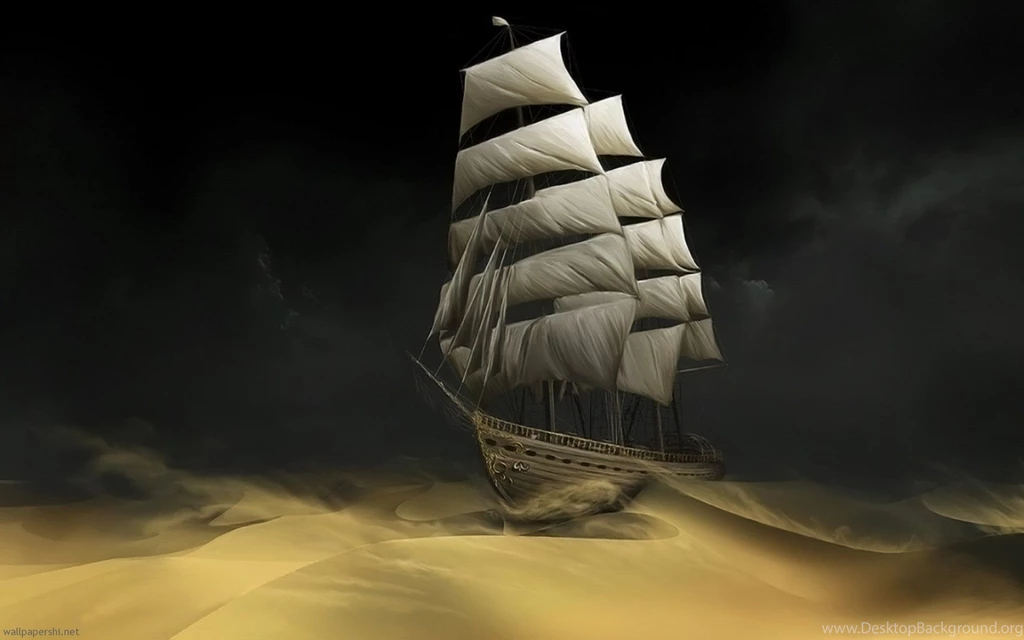 Wallpapers Pirate Ship Nature Pirates Sand Desert In The Fantasy D ...