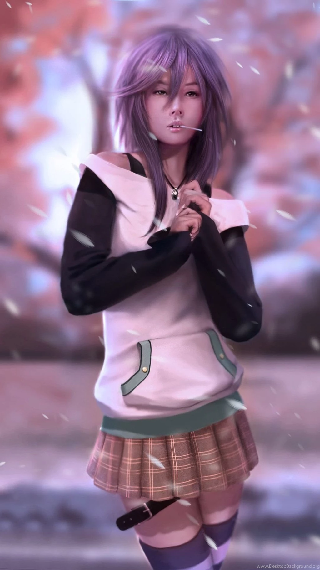 Mizore Shirayuki   Rosario + Vampire Mobile Wallpapers 13160