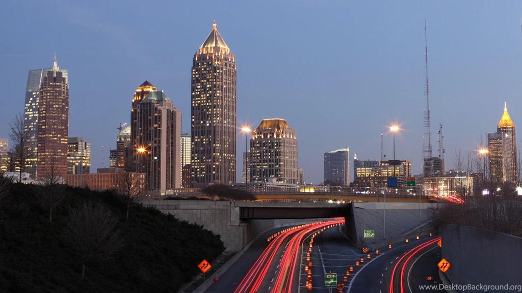 Download Wallpapers 1920x1080 Usa, Atlanta, Road, Traffic, Night ...