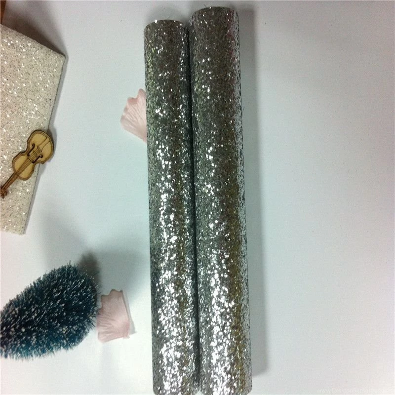 Glitter Leather Sheet Eco Friendly Silver Glitter Fabric Use For ...