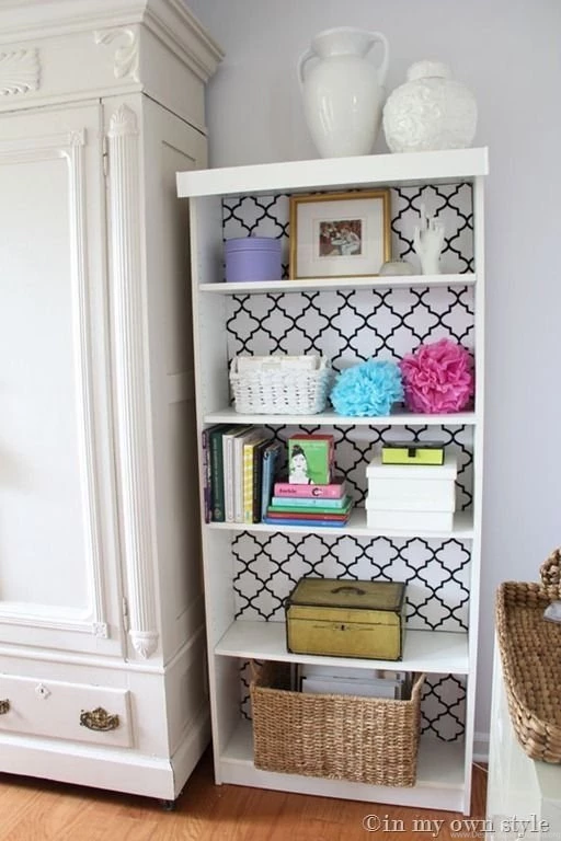Bookcase Transformation: Use Cardboard And Fabric Instead Of Paint ...